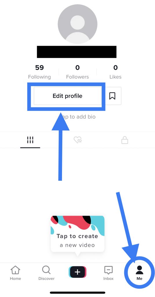 Step 1: Go to your profile page on TikTok, and click the "Edit profile" button.